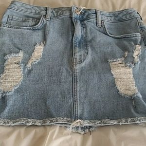 Distressed Jean skirt
